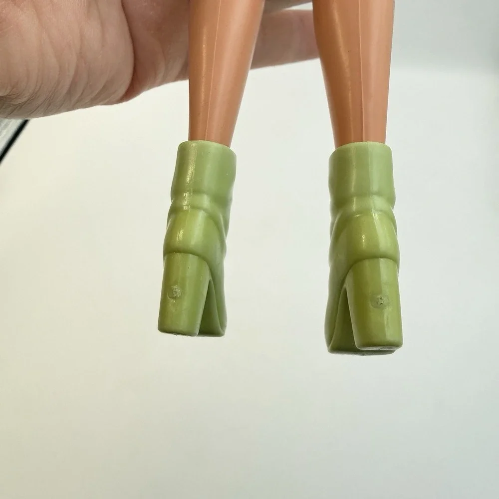1999‎ Corduroy Cool Barbie/Teresa Doll Shoes-Sage Dusty Green Heel Ankle Boots